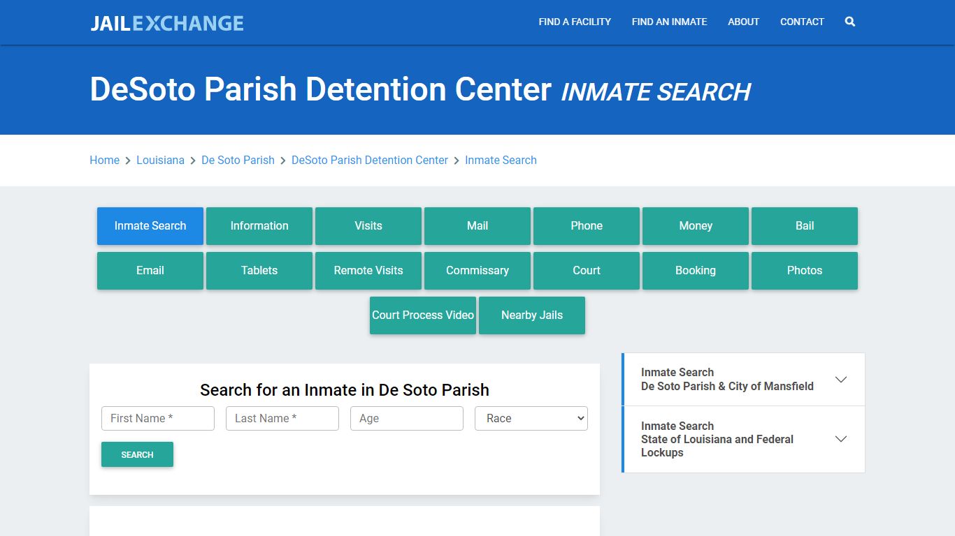 DeSoto Parish Detention Center Inmate Search - Jail Exchange