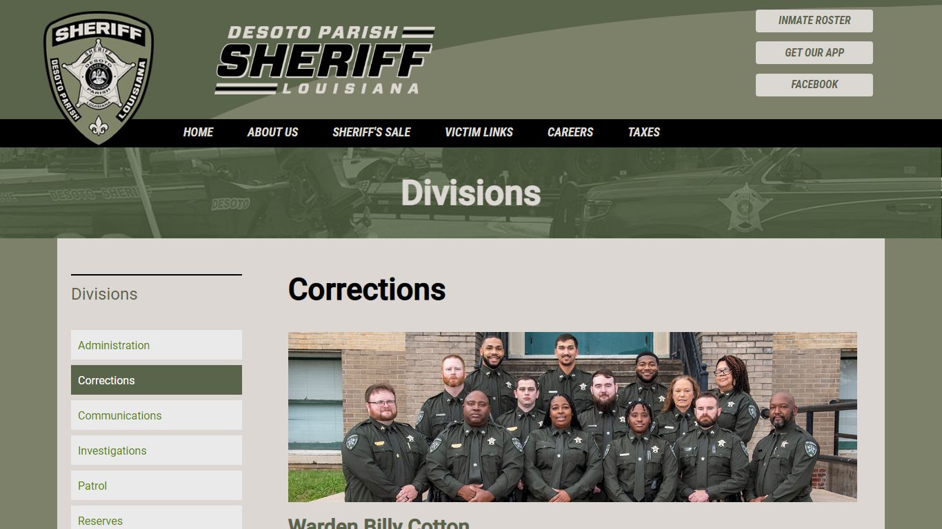 Divisions - Corrections | DeSoto Parish Sheriff